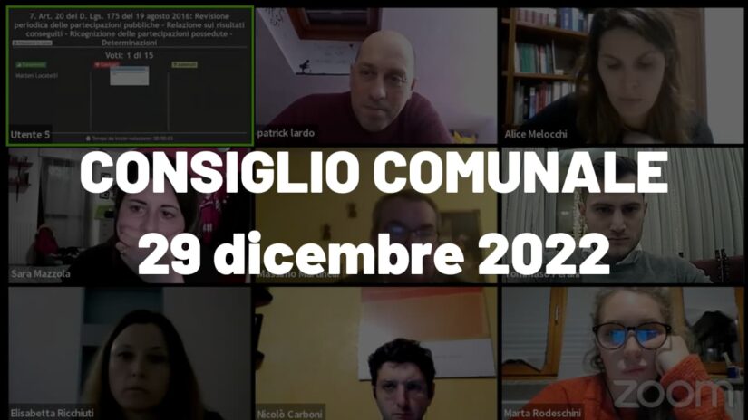 Consiglio Comunale del 29 dicembre 2022